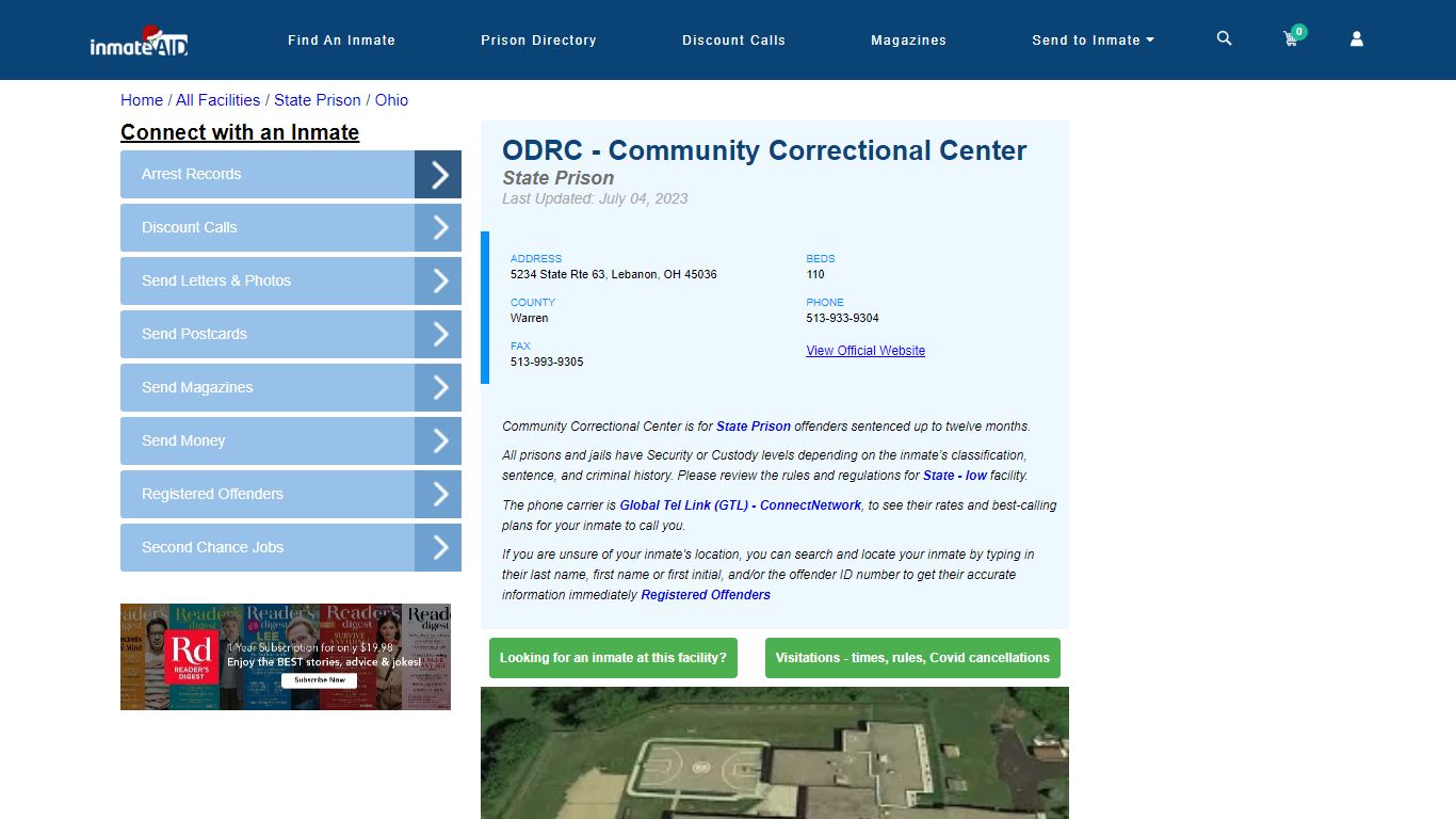ODRC - Community Correctional Center & Inmate Search | Visitation - Lebanon