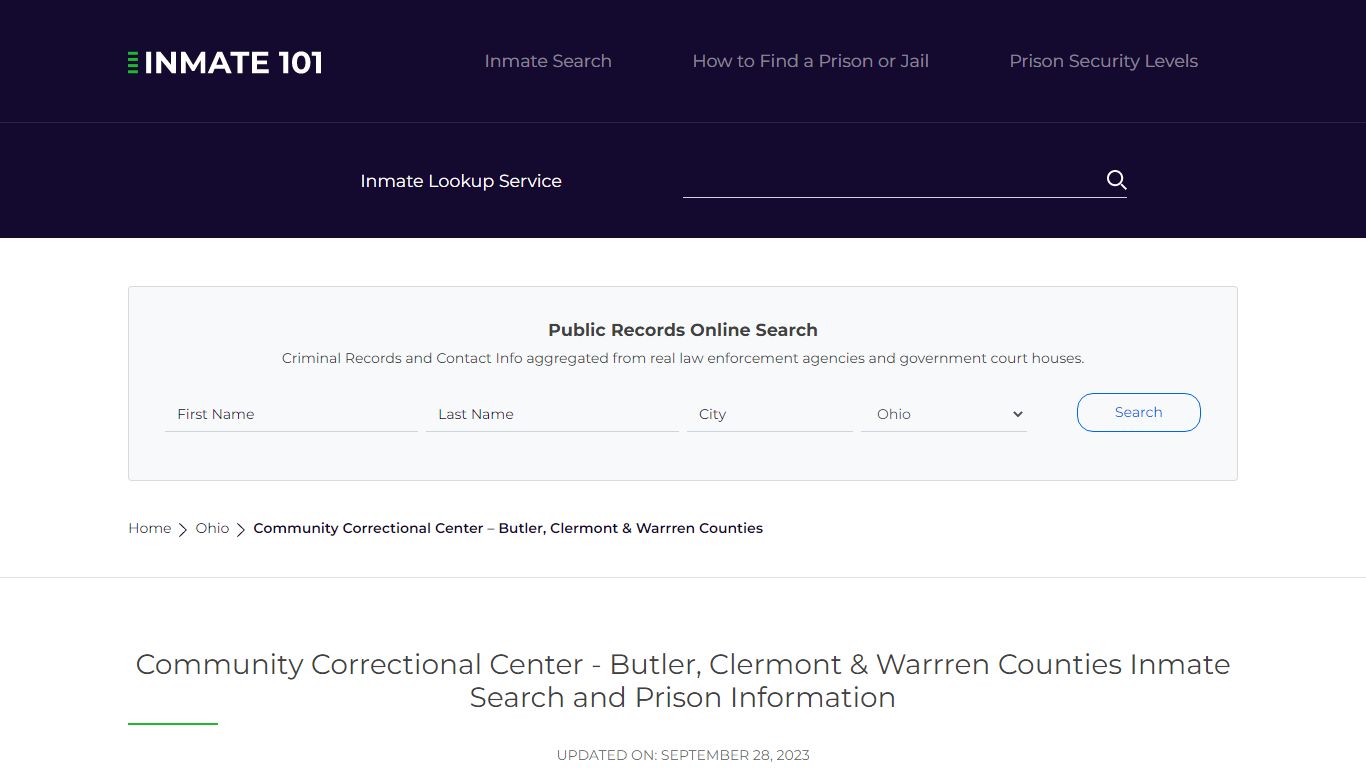 Community Correctional Center - Nationwide Inmate Search